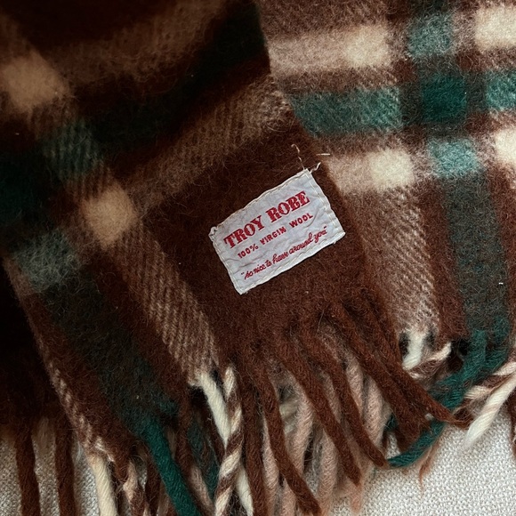 Plaid Holiday Throw Blanket - Brown and Green - Picture 3 of 3